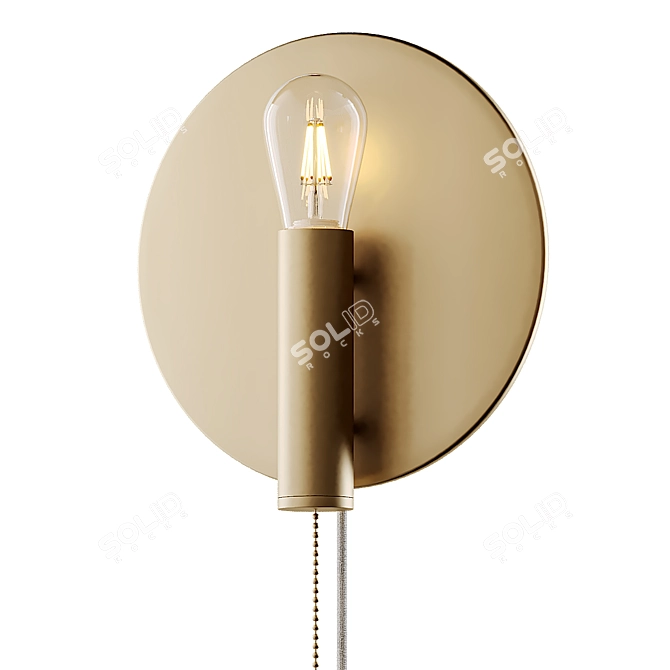 Elegant Art Deco Wall Lamp 3D model image 5