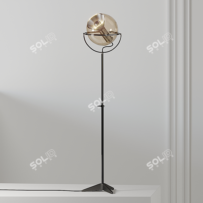Sleek and Modern Globe Floor Lamp 3D model image 1