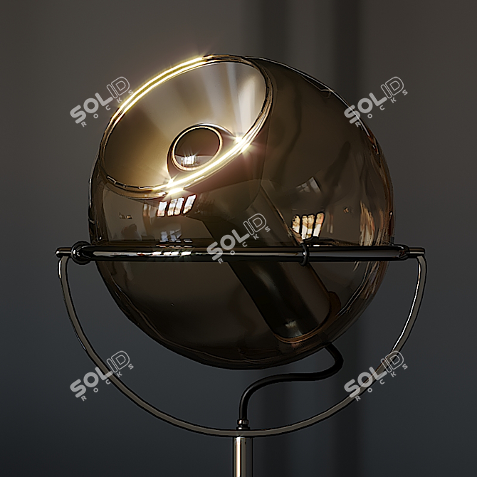 Sleek and Modern Globe Floor Lamp 3D model image 2