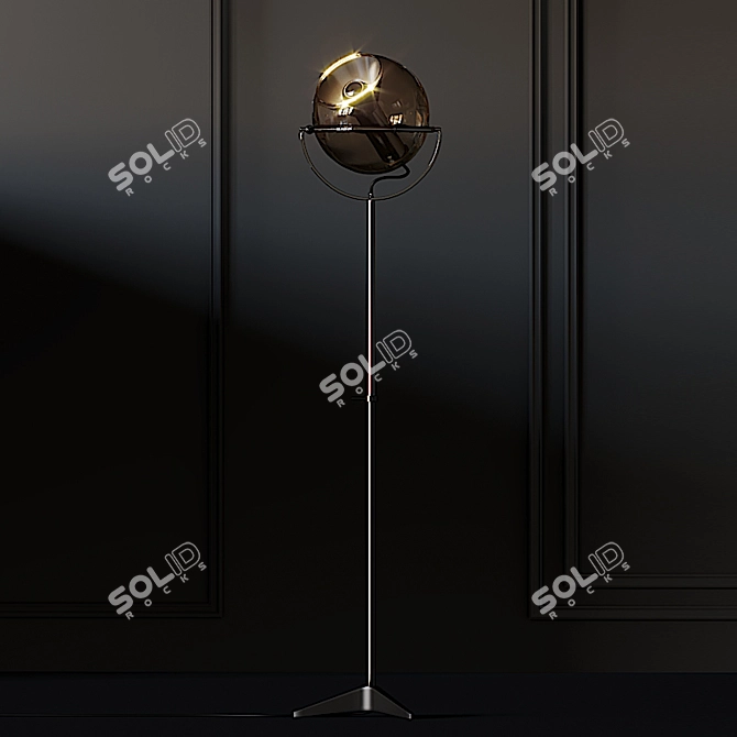 Sleek and Modern Globe Floor Lamp 3D model image 3