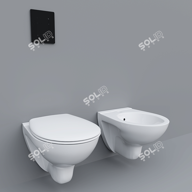 Grohe Bau Ceramic Toilet & Bidet 3D model image 1