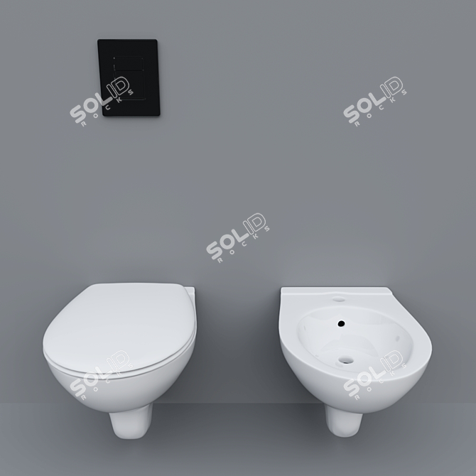 Grohe Bau Ceramic Toilet & Bidet 3D model image 2