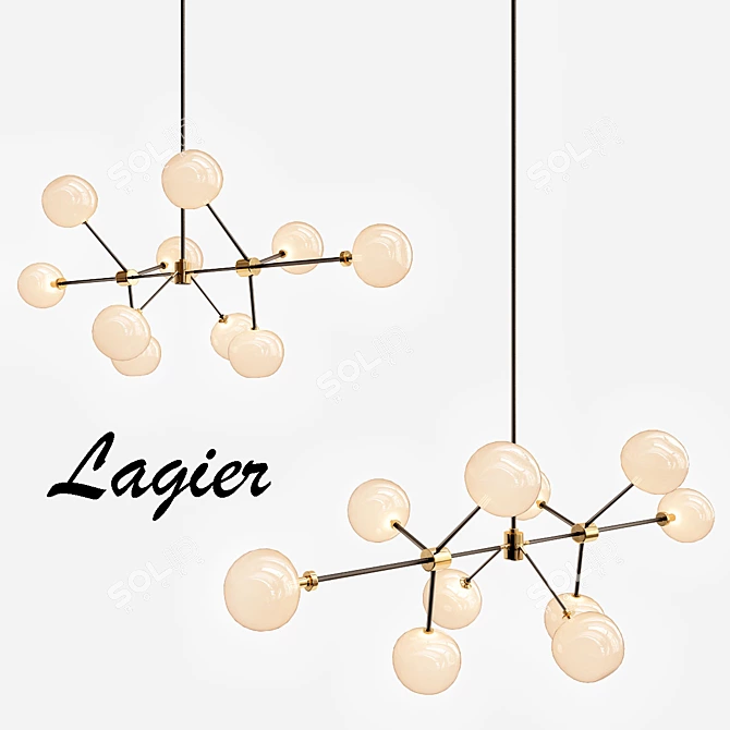 Contemporary Lagier Suspension Light 3D model image 1