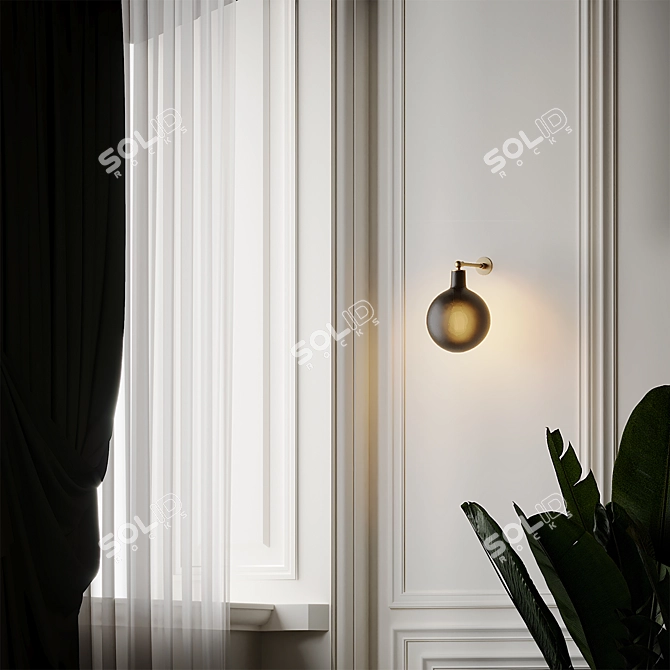 Elegant Piano Wall Sconce 3D model image 3
