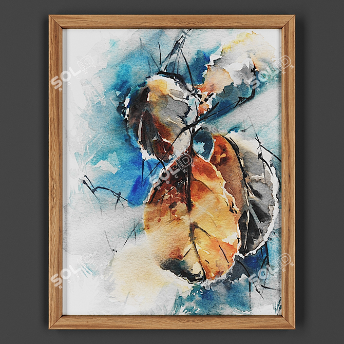 Wooden Framed Picture 3D model image 1