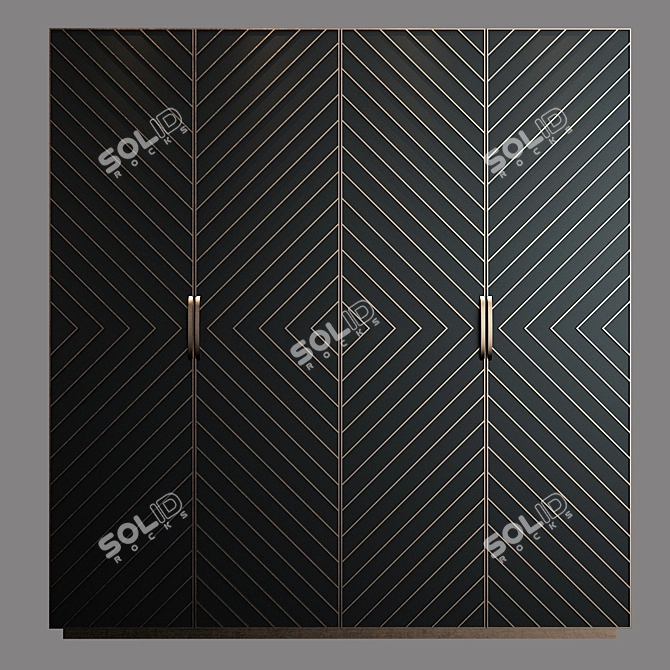 Elegant Art Deco Cabinets 3D model image 1