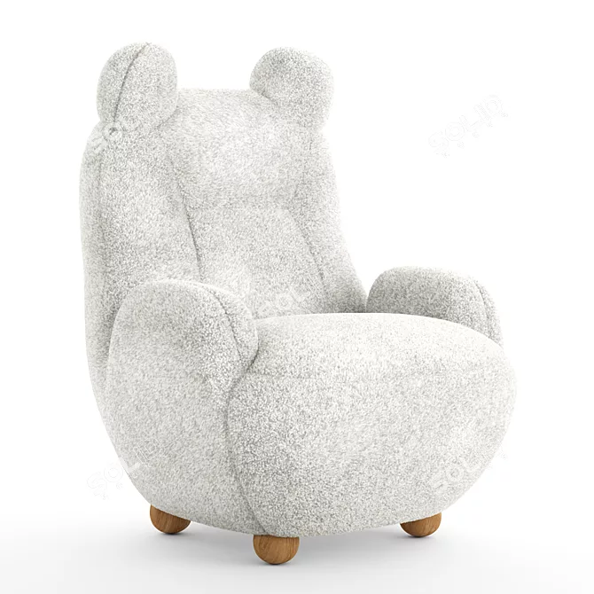 Papa Bear Designer Armchair - Exquisite Comfort 3D model image 4