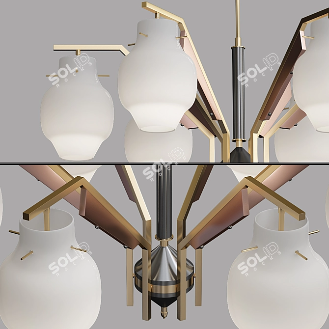 Sleek Stilnovo Chandelier 3D model image 2