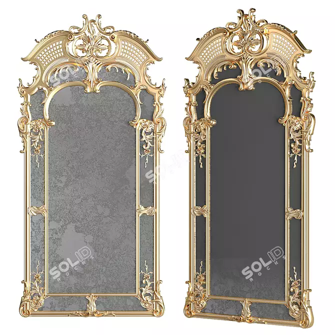 Vintage Reflection: Classical Mirror 3D model image 1