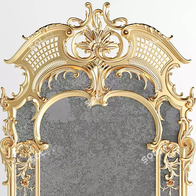 Vintage Reflection: Classical Mirror 3D model image 2