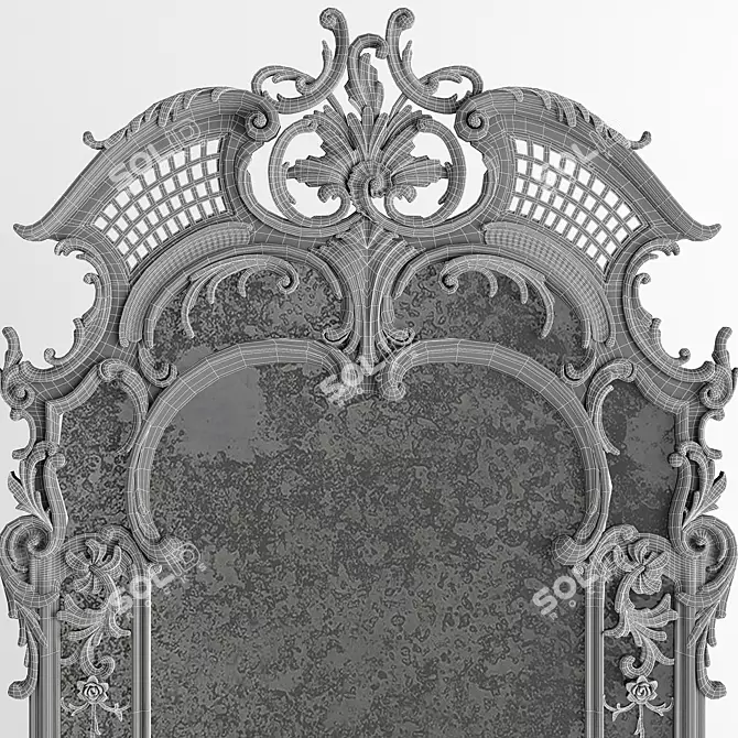 Vintage Reflection: Classical Mirror 3D model image 3