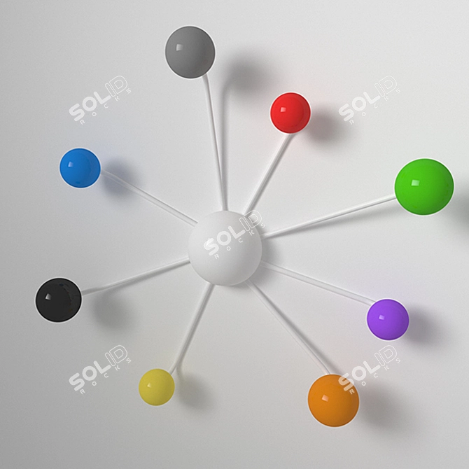 Colorful Ball Hanger – Stylish and Versatile 3D model image 3