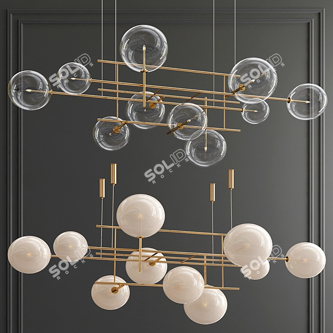 Elegant Bolle Suspension Chandelier 3D model image 1