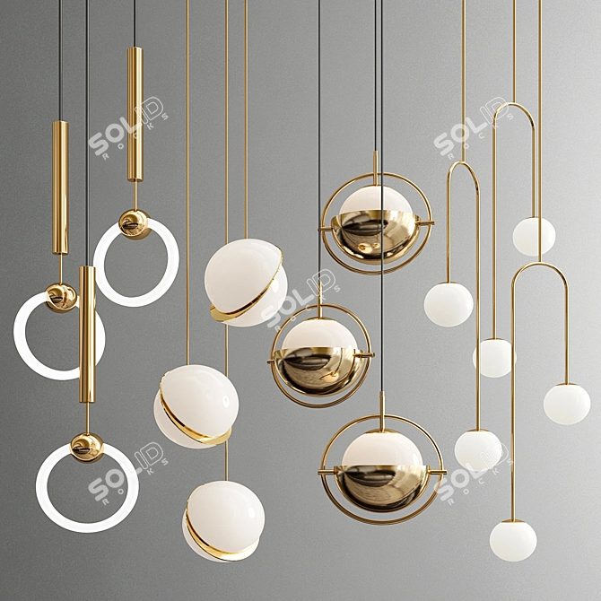 Elevate Your Space: Exclusive Hanging Lights 3D model image 1