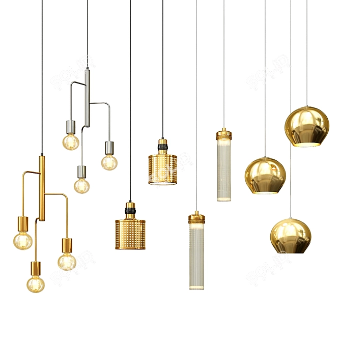 Elevate Your Space: Exclusive Hanging Lights 3D model image 2