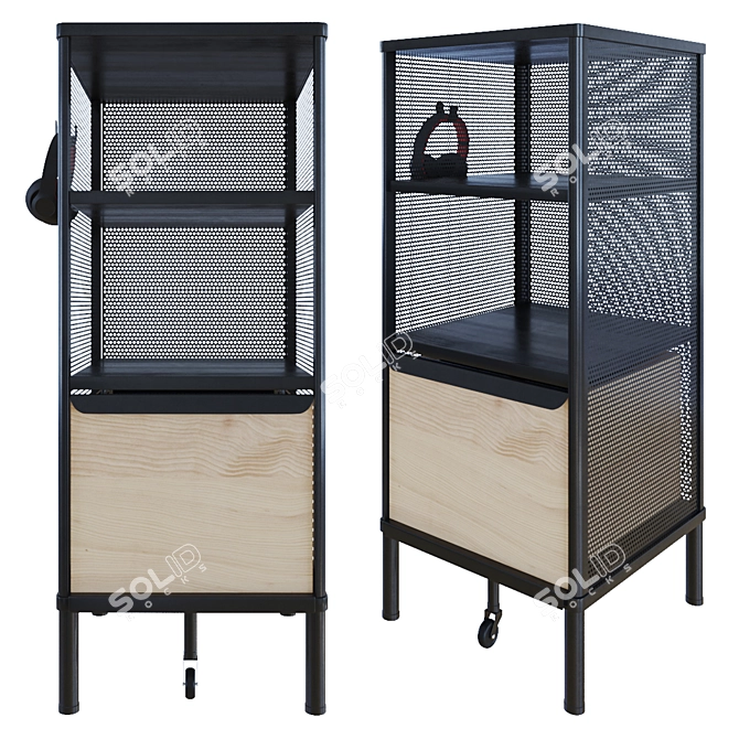 Sleek Mesh Black Storage: BEKANT 3D model image 2