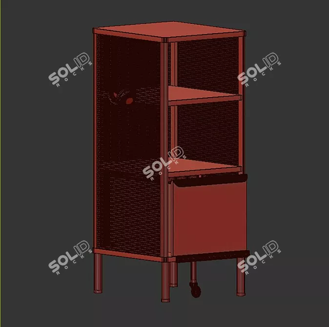 Sleek Mesh Black Storage: BEKANT 3D model image 3