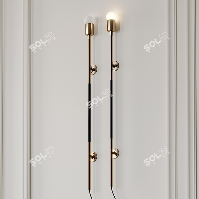 Elegant Leather-Wrapped Wall Sconce 3D model image 1