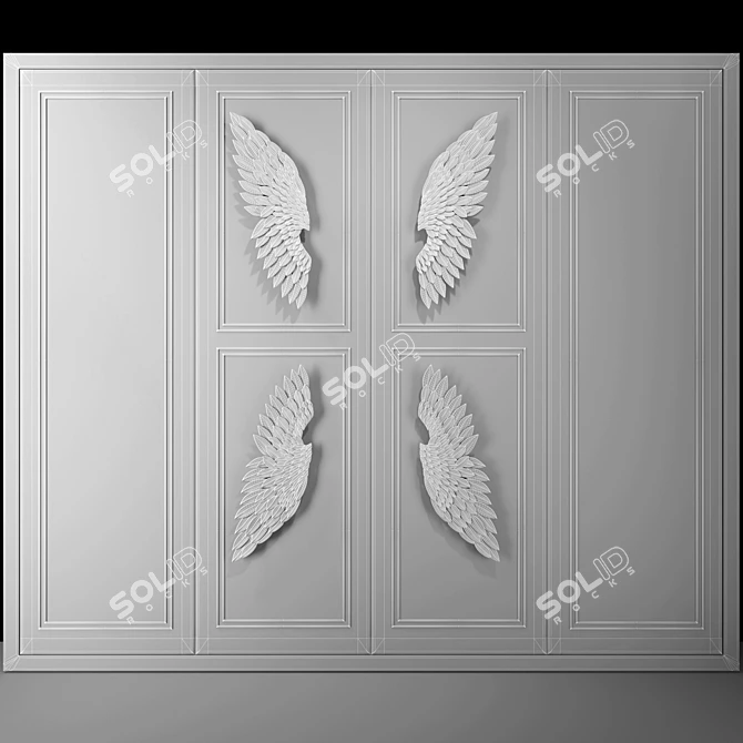 Angelic Metal Wall Decor 3D model image 3