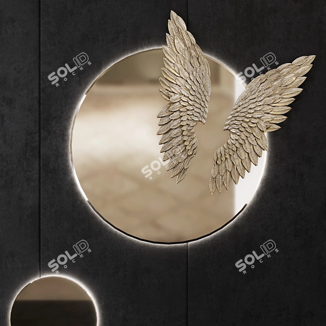 Angel Wings Metal Decor: PN41 3D model image 2