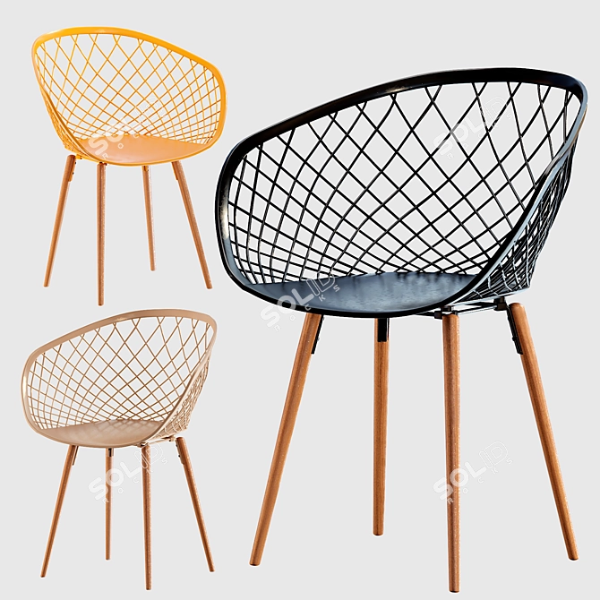 Sculpted Sidera Desk Chair - Modern Italian Design 3D model image 1