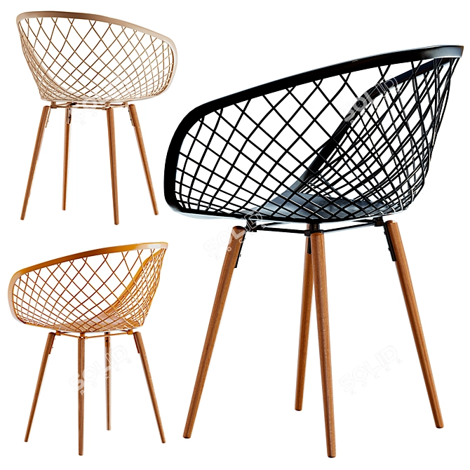 Sculpted Sidera Desk Chair - Modern Italian Design 3D model image 2