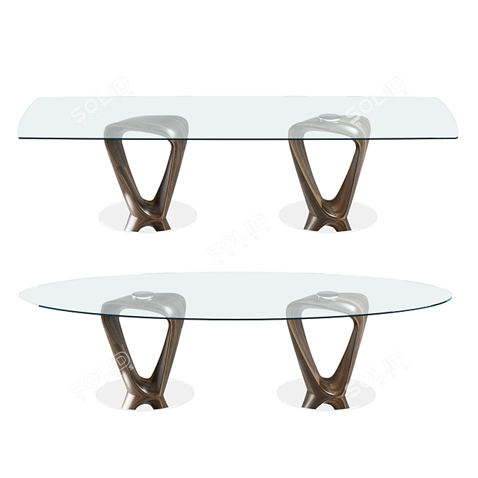 Sleek Mobius Dining Table 3D model image 1