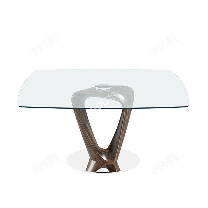 Sleek Mobius Dining Table 3D model image 2