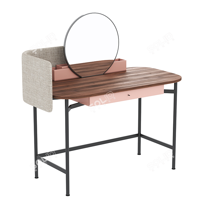 Elegant NINFEA Secretary Desk 3D model image 1