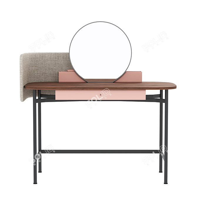 Elegant NINFEA Secretary Desk 3D model image 2