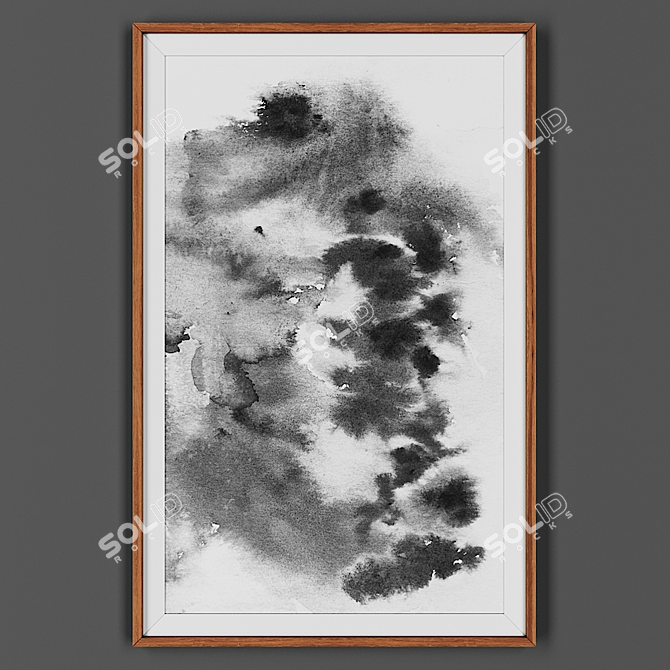 Wooden Framed Art Painting 3D model image 1