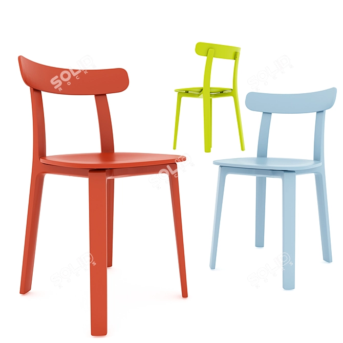 Elegant All Plastic Chair 3D model image 1