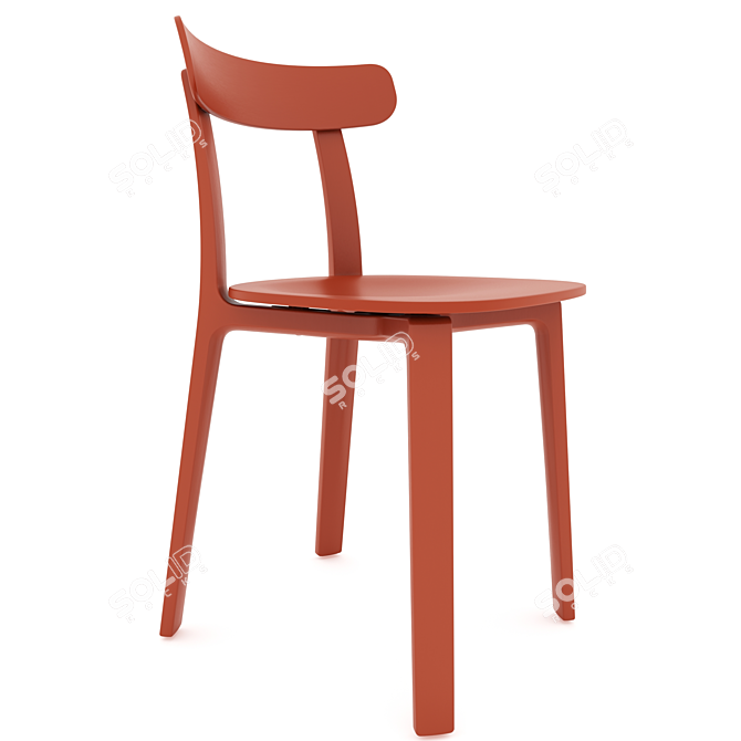 Elegant All Plastic Chair 3D model image 2