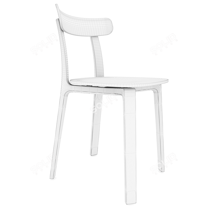 Elegant All Plastic Chair 3D model image 3