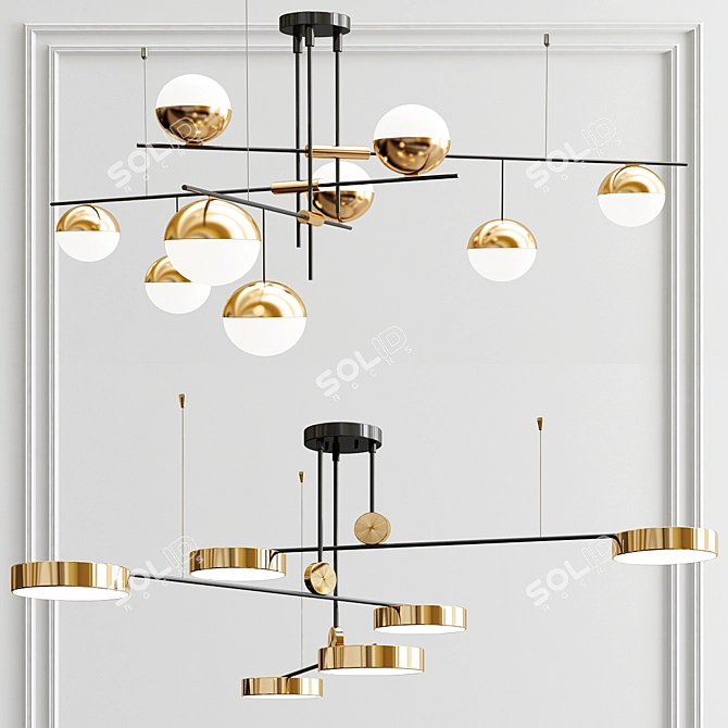 Modern Luxe LED Chandelier - 2 Styles 3D model image 1