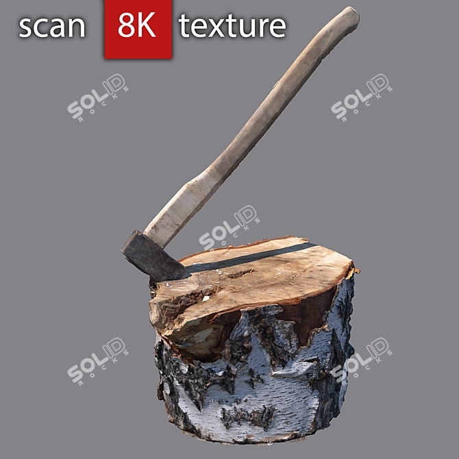 Detailed Stump 3D Model with 8K Texture 3D model image 1