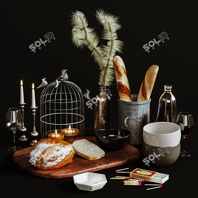 Kitchen Chic: Modern Decor Set 3D model image 1