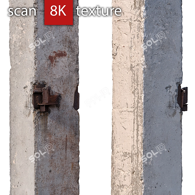 High-Quality Concrete Column 38 3D model image 2