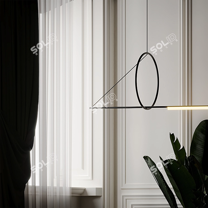 Sleek Linear Suspension: Cercle Et Trait 3D model image 3