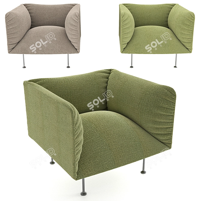  Scandinavian Sandy Brown Godot Sofa 3D model image 1