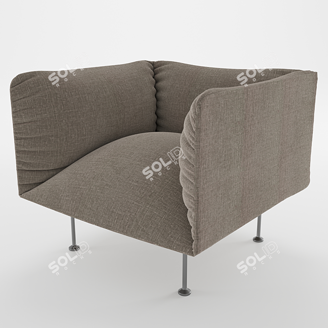  Scandinavian Sandy Brown Godot Sofa 3D model image 3