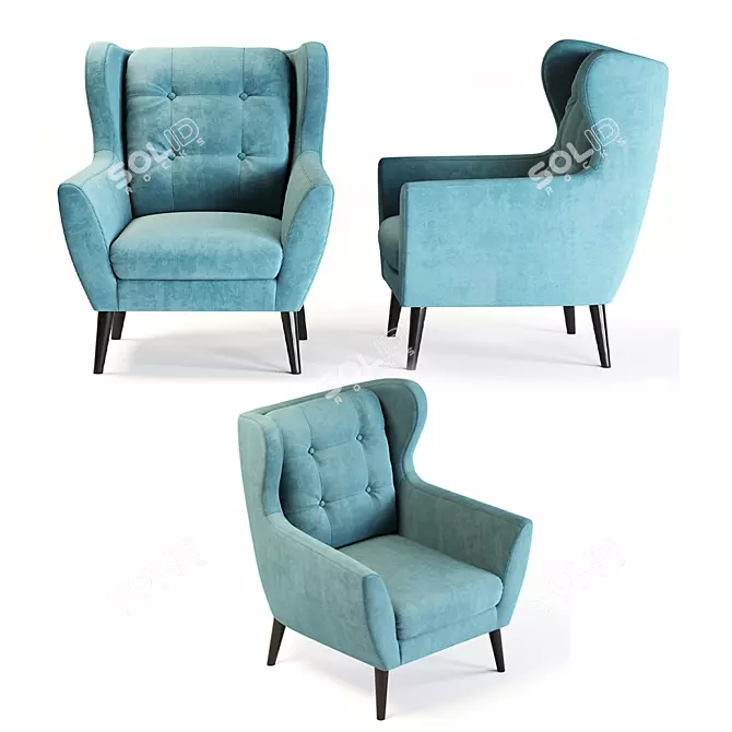 Retro-Chic Henry Armchair 3D model image 1