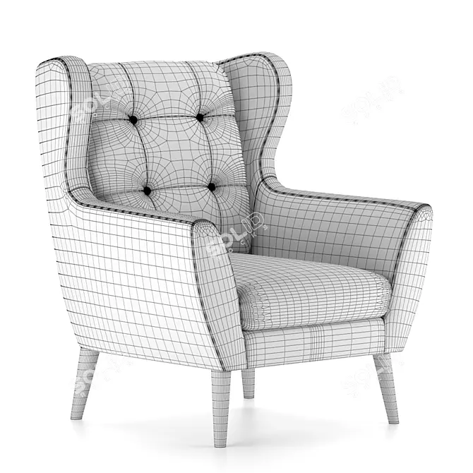 Retro-Chic Henry Armchair 3D model image 3