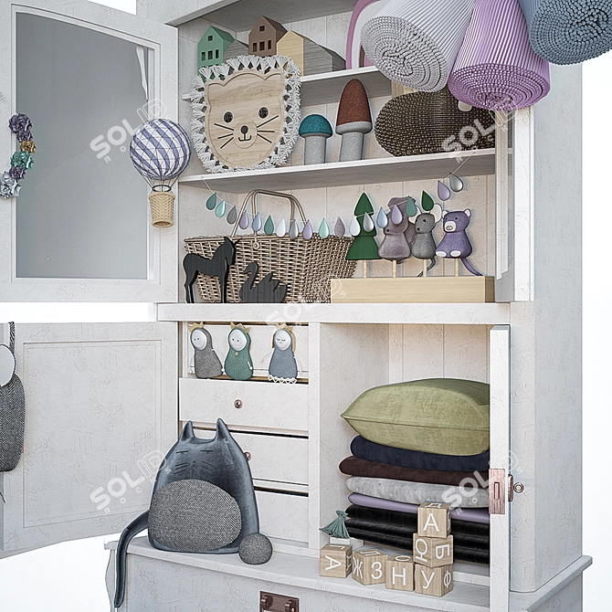 Kids' Closet: Wardrobe with Closed Doors 3D model image 2