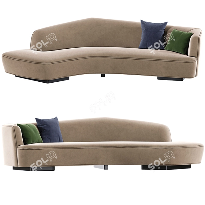 Serpentine Curve Sofa Set 3D model image 3