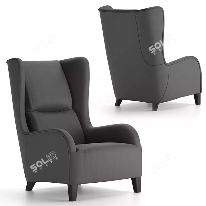 Elegant Marlene Armchair 3D model image 2