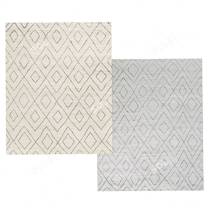 Luxury Double-Diamond Moroccan Rug 3D model image 1