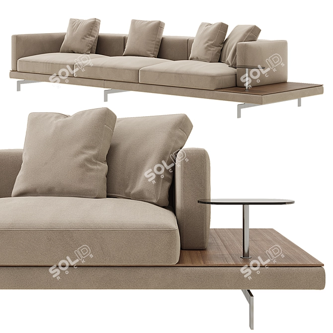 B&B Italia Dock Sofa: Stylish and Versatile 3D model image 1