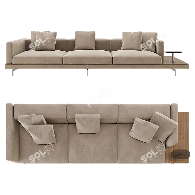 B&B Italia Dock Sofa: Stylish and Versatile 3D model image 2
