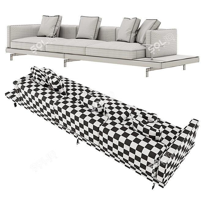 B&B Italia Dock Sofa: Stylish and Versatile 3D model image 3